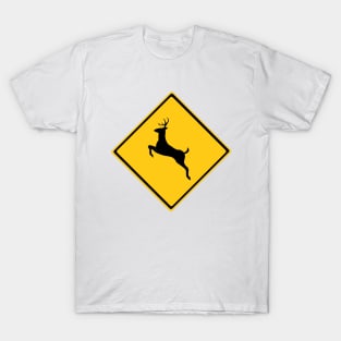 Road Deer Warning Sign T-Shirt